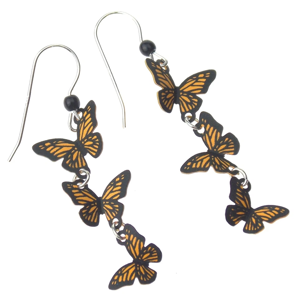 Pendientes Mariposa Sienna Sky Monarch Hipoalergénicos Plata de Ley Hechos en EE. UU. Foto 1 de 3