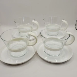 Bodum Demitasse Espresso Cups & Saucers Vintage Made In Denmark Set Of 4 - Picture 1 of 21