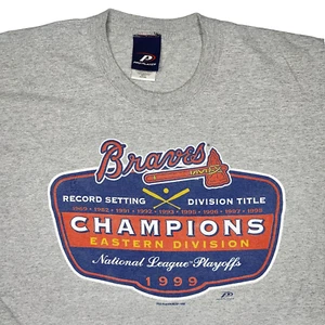 T-shirt Atlanta Braves vintage anni 90 uomo taglia XL Eastern Division Champions - Foto 1 di 6