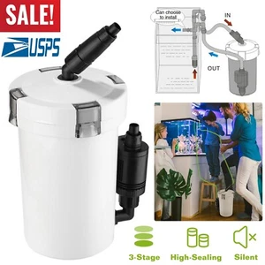 3-Stage Aquarium External Filter with Builtin Pump Kit 105GPH Easy Installation - Picture 1 of 10