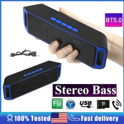 Динамик Bluetooth беспроводной наружный стерео бас звук USB TF FM-радио - Изображение 1 из 4