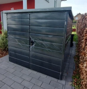 Fahrradgarage Motorradgarage aus Stahl 2m x 2m PREMIUM inkl Lieferung & Montage - Bild 1 von 17