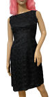Vintage 50s 60s Black Wiggle Dress Cotton Embroidered Eyelet Size S LBD