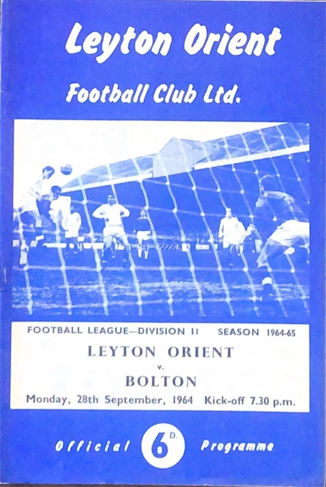 Leyton Orient V Bolton Wanderers - 1964/65 Division 2 - 28th September 1964 - Image 1 of 1