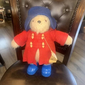 Paddington Bear Gabrielle Design 1980 20" Red Coat Blue Hat Rain Boots Britain - Bild 1 von 11