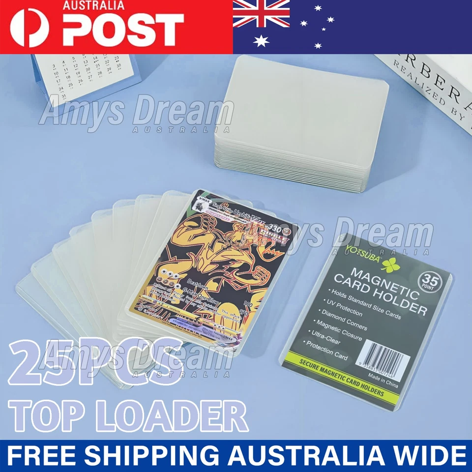 Top Loader Card Sleeves Trading Hard Plastic Clear Case Holder Baseball 25X AU - image 1 of 4