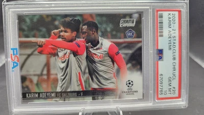 2020 Stadium Club Chrome Uefa Champions League #20 Karim Adeyemi PSA 10 - Image 1 of 2
