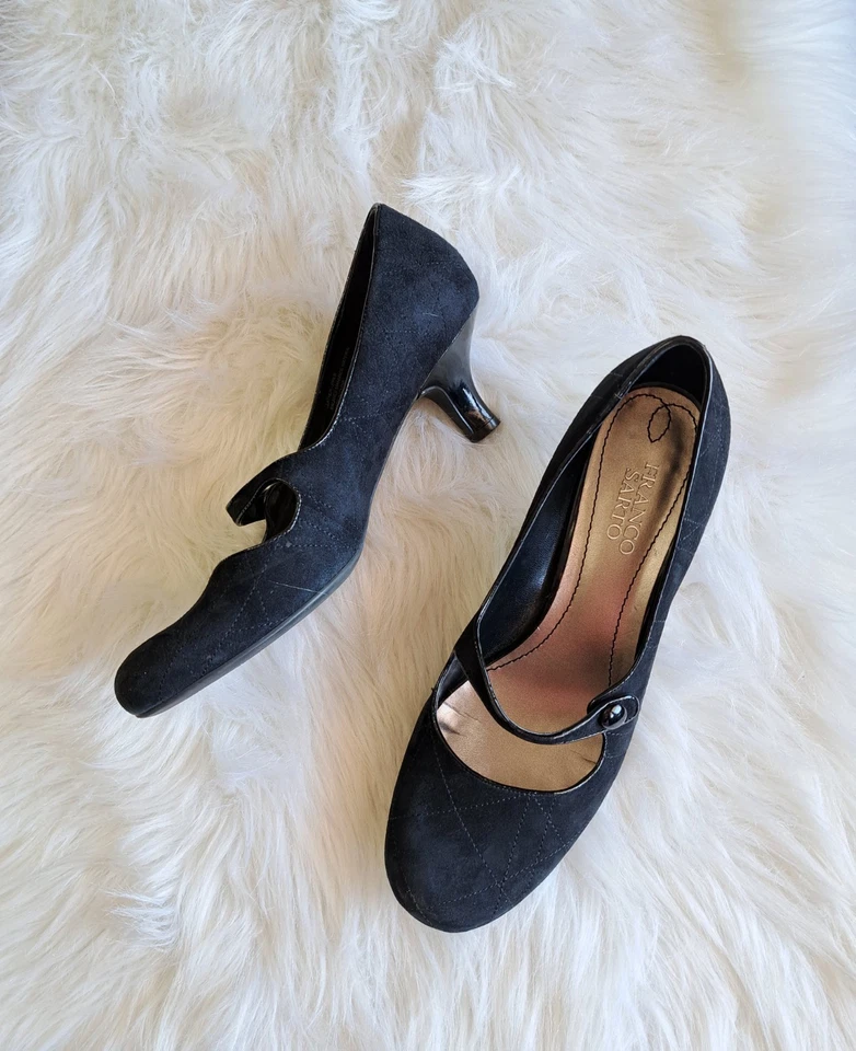 Sz 9.5 Franco Sarto low 2" leather heels - Image 1 of 4