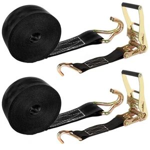 2 Pack 2 Inch Ratchet Straps Heavy Duty 20ft Tie Down Straps Ratchet with Dou... - Picture 1 of 7