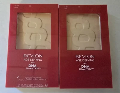 2 Revlon #05 Light  Age Defying w/DNA Pressed Powder,Mirror & Brush .42 oz - Image 1 of 4