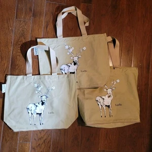 Luella Canvas Tote Bags (Lot Of 3 Bags) - Reusable Tote Bags Casual Packable - Picture 1 of 9