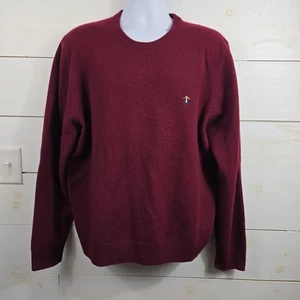 Brooks Brothers Scottish Lambswool Sweater Knit V-Neck Xl Mens Red Pullover - Picture 1 of 12