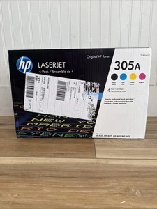 Set of 4 HP Genuine OEM 305A CYMB Color Toner Cartridge CE305AQ1 - Afbeelding 1 van 4