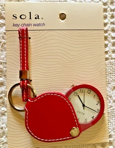 S341 - NEW with TAG - S o l a . - RED KEY CHAIN WATCH - Picture 1 of 5