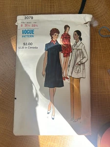 FREE SHIP! 8079 Vogue Pattern Sz 8 Maternity Dress Top Pants Shorts - Picture 1 of 2