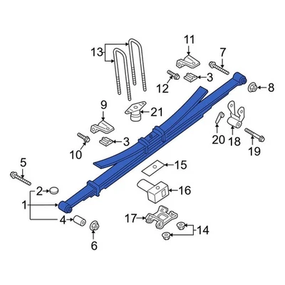 For Ford F-250 Super Duty 2017-2022 Ford HC3Z5560Y Rear Leaf Spring Assembly - Изображение 1 из 3