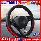 Leather Car Steering Wheel Cover Reflective Interior Accessories (black Red)
