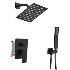 Shower System with High Pressure 8'' Matte Black Shower Faucet with Handheld - Picture 1 of 8