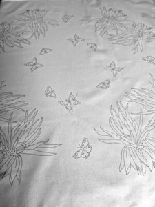 Printed Tablecloth to embroider IMPERIAL CROWN lace edge cotton CSO157 - Picture 1 of 3