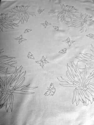 CROSS STITCH STREET Printed Tablecloth to embroider IMPERIAL CROWN lace edge cotton CSO157