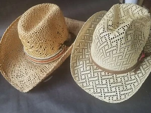 2 Sombreros de vaquero de paja de propiedad personal Little Jimmy Dickens Bailey Nuevo West #9 - Imagen 1 de 7