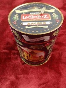 2003 Lambertz Holiday "We Wish You.. Music Box Tin AACHEN Sugar Cookies ~ Works! - Picture 1 of 7