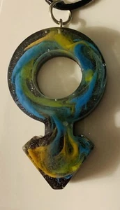 Jewelry Necklace Male Gender handmade Multicolored night time sky art - Picture 1 of 9
