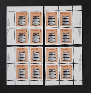 CANADA 1982 #920a, 5c Bucket, Matched Inscription Blocks Mint NH - Picture 1 of 1
