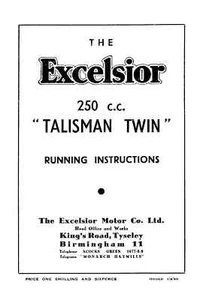 (0529) 1949-1953 Excelsior 'Talisman Twin' model running instructions - Picture 1 of 1