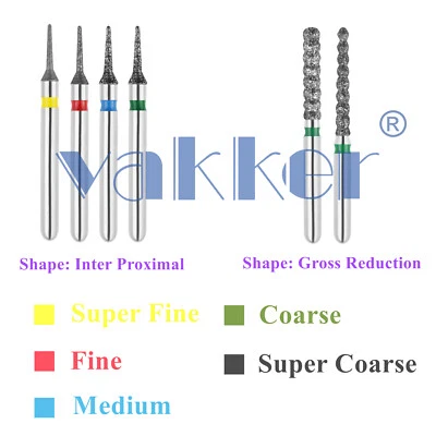 10pc Vakker Dental Diamond Burs FG Interproximal/ Gross Reduction for High Speed - Image 1 of 4