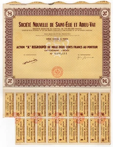 ACTION de 1.200 Francs S.N. de Saint-Élie et Adieu-Vat /RUBb2 - Bild 1 von 1