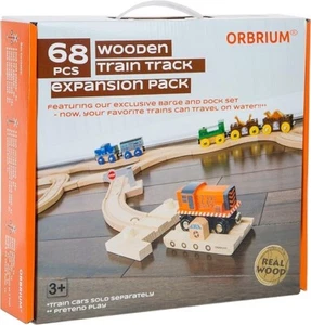ORBRIUM Spielzeug 68 Stck. Holzzugschienen KOSTENLOSE Layouts passend für Thomas, Brio, Ikea, - Bild 1 von 6