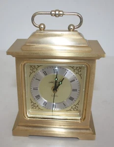 Seth Thomas Gold Metal Alarm Mantle Clock - Picture 1 of 8