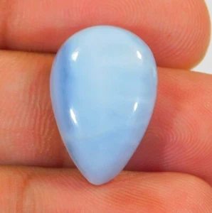 09.CT 100% NATURAL OWYHEE BLUE OPAL PEAR CABOCHON GEMSTONE 21x14x5 MM  BJ=0273 - Picture 1 of 6