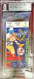 Boleto Serie Mundial Juego 3 1999 - Firmado Mariano Rivera con 1ª victoria WS *T125 - Imagen 1 de 1