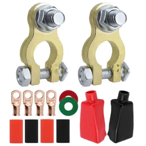 1 Set Copper Battery Terminal Connectors Kit For Car Marine Boat Truck RV Camper - Picture 1 of 17
