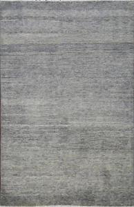 Modern 4'x6' Solid Gray Blue Gabbeh Kashkoli Oriental Area Rug Hand-knotted Wool - Picture 1 of 12