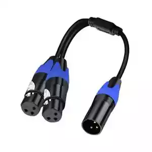 Cable de micrófono divisor XLR macho a 2 hembras de 1 1/2 pies - Imagen 1 de 8
