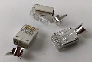 50 L-com TDS8PC6 Category 6 RJ45 Ethernet Connector 8x8 Crimp Plug Shielded NEW - Picture 1 of 5