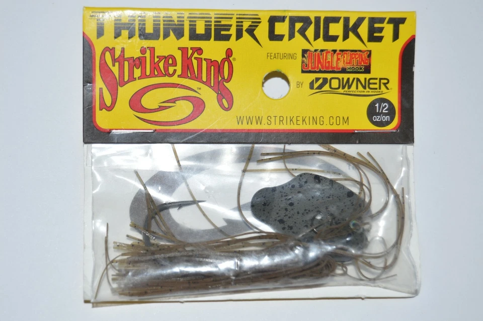 3 Strike King 1/2oz Thunder Cricket Bladed Jigs in Green Pumpkin