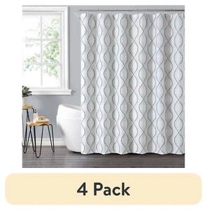 14pc Fabric Shower Curtain Set,with Hooks and Liner,Blue Dot Design,72x72 inches - Picture 1 of 10
