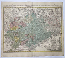 GERMANY SOUTHERN SAXONY 1783 HOMANN HRS LARGE ANTIQUE MAP 18TH CENTURY