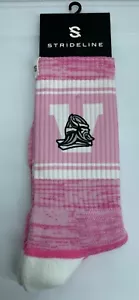 Calcetines deportivos para mujer STRIDELINE con correa rosa blanco vikingo logotipo compresión - Imagen 1 de 11