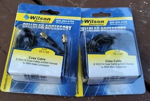 2x WILSON 6ft Amplifier to Antenna Coaxial SMA-Female to SMA-Male RG174 Cable - Picture 1 of 1