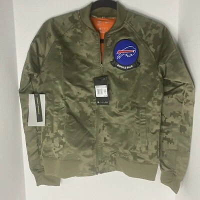 Nike NFL Buffalo Bills Salute Service Chaqueta Camuflada Bombardero AT7863-222 Para Mujer’s XS Foto 1 de 4