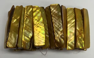 Yellow National Sea Shell Stick Shaped Bracelet Stretchy - Picture 1 of 6