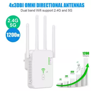 WiFi Range Extender Repeater Wireless Amplifier Router Signal Booster 1200Mbps - Picture 1 of 13