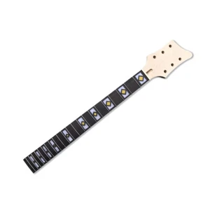 Mástil de guitarra de arce hágalo usted mismo para 22 trastes 24,75 pulgadas incrustación de bloque de diapasón de palo de rosa - Imagen 1 de 8