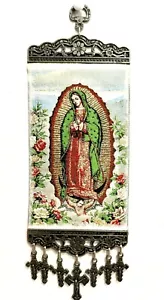 Nuestra Señora de Guadalupe - Icono Cristiano Dorado - Tapiz Colgante Virgen Bendita Regalo - Imagen 1 de 11