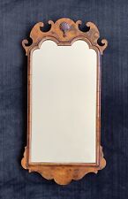 Chippendale Style Mirror ~ Burl Walnut ~ Shell & Scalloped Crest